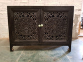 Dynasty Hand Carved Indian Solid Wood Small Buffet Sideboard